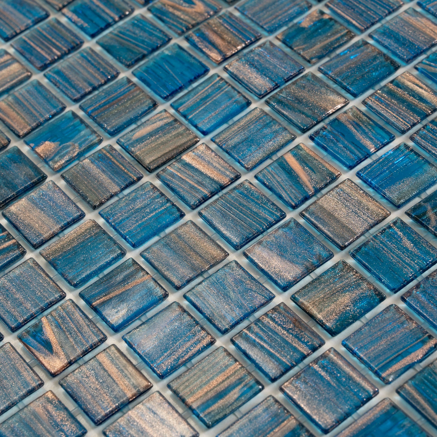 Yale Blue Gold 12x12 Glossy Uniform Square Glass Mosaic Tile (20 pack, 20 sq ft/case)