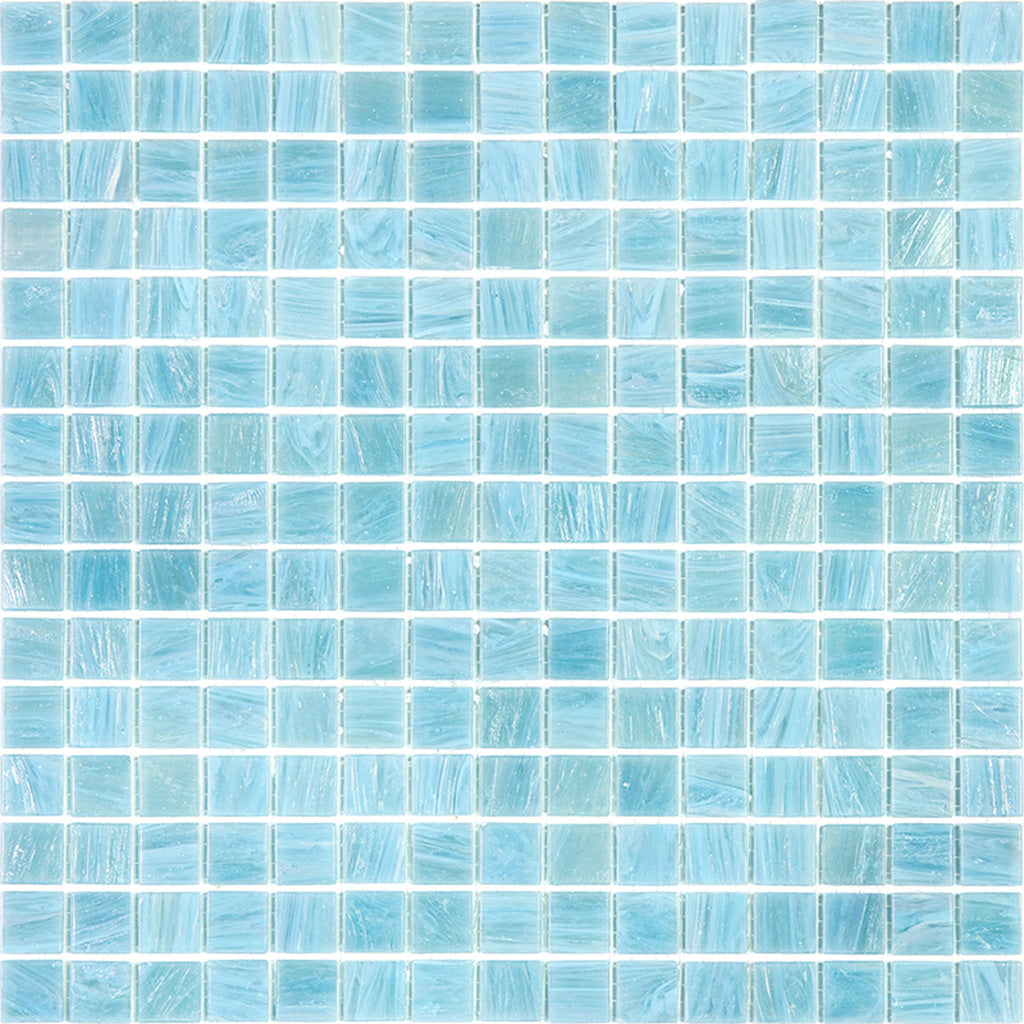 Pool Blue 12x12 Glossy Uniform Square Glass Mosaic Tile (20 pack, 20 sq ft/case)