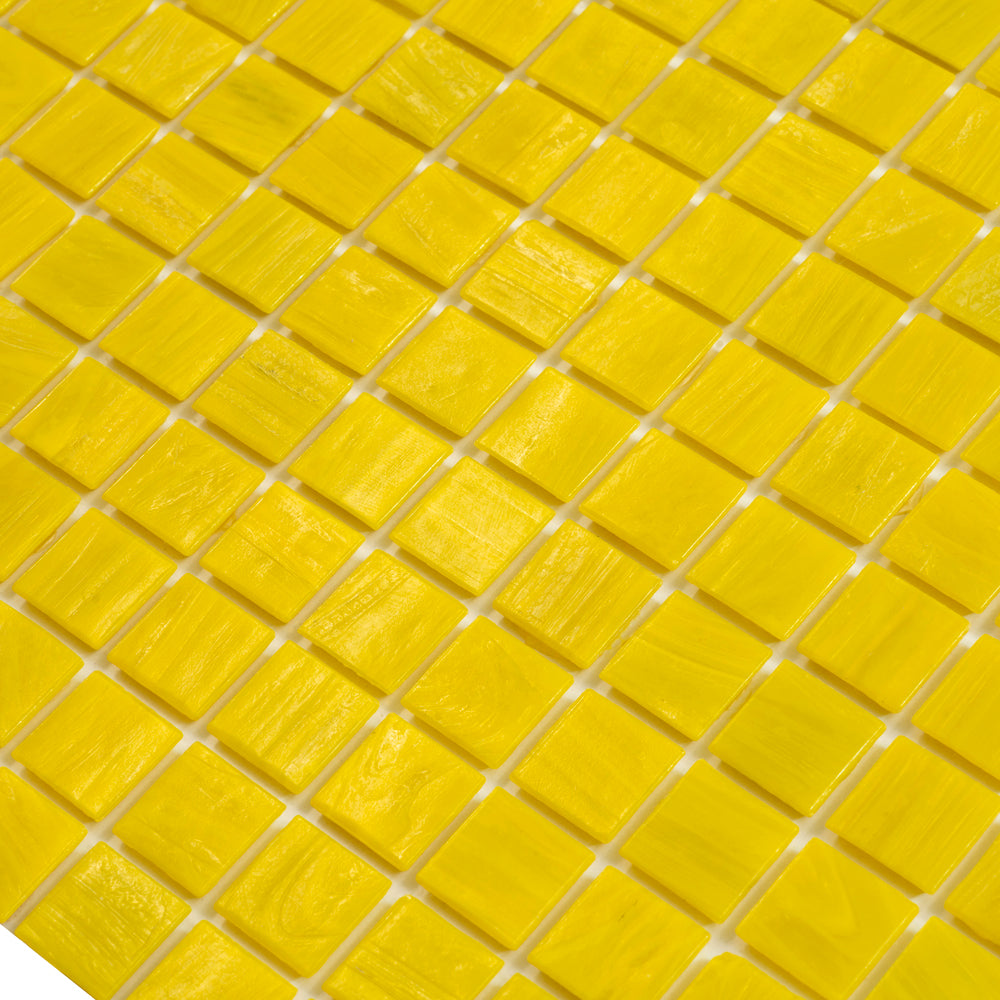 Canary Yellow 12x12 Glossy Uniform Square Glass Mosaic Tile (20 pack, 20 sq ft/case)