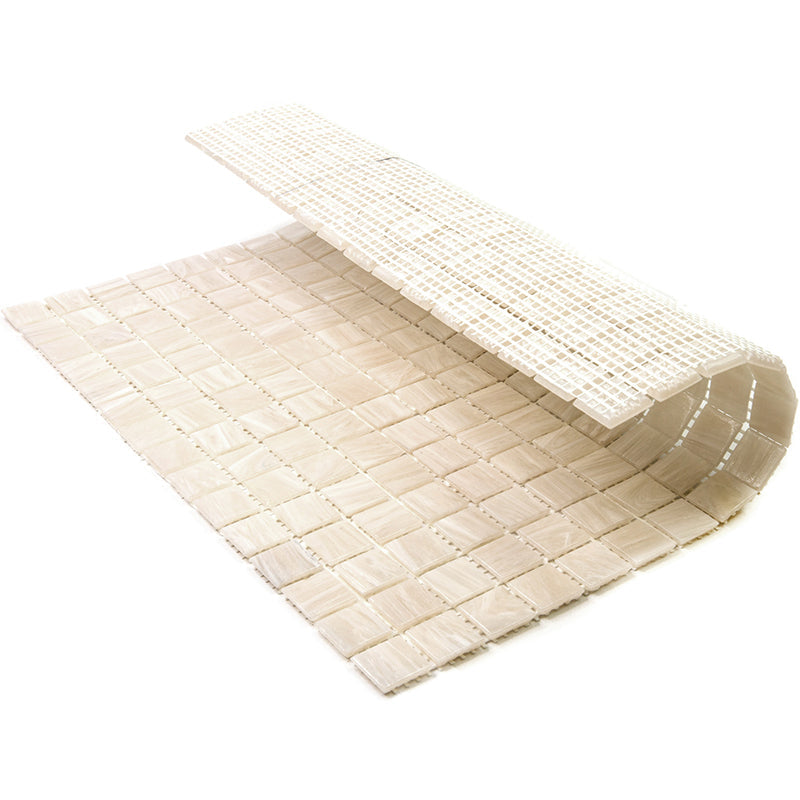 Nude Beige 12x12 Glossy Uniform Square Glass Mosaic Tile (20 pack, 20 sq ft/case)