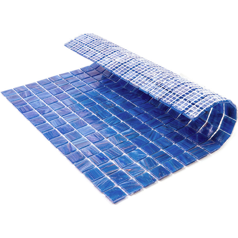 Azure Blue 12x12 Glossy Uniform Square Glass Mosaic Tile (20 pack, 20 sq ft/case) - Sample