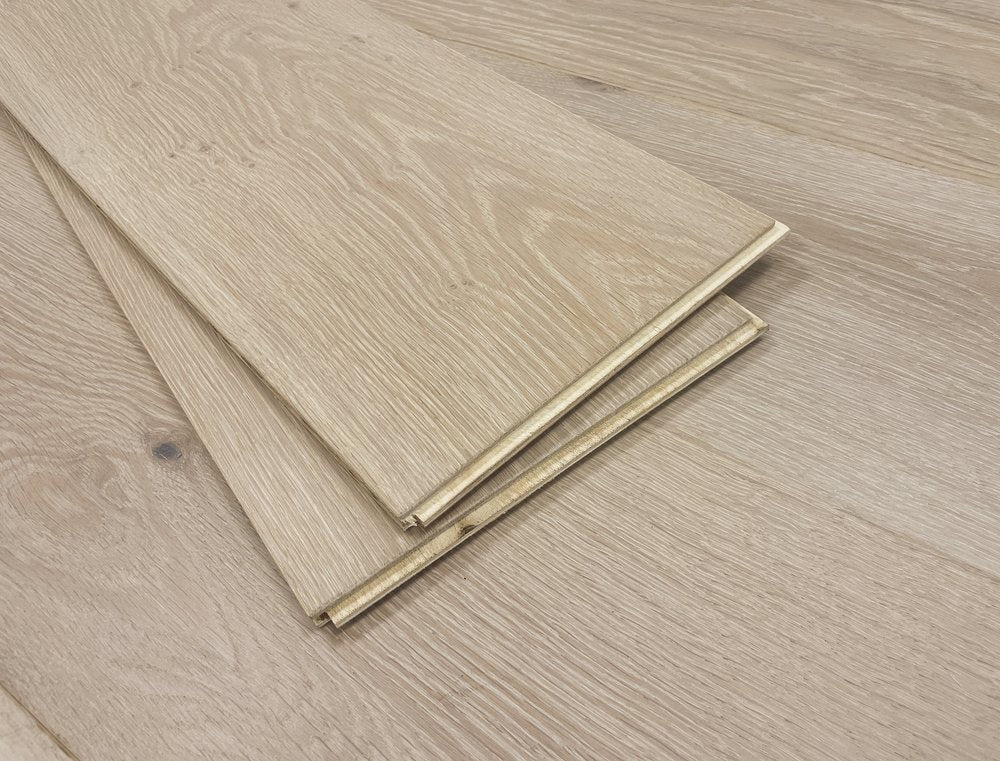 Sonder Wirebrushed Engineered Hardwood 9.5x0.625 inch Chateau Fawn edge view