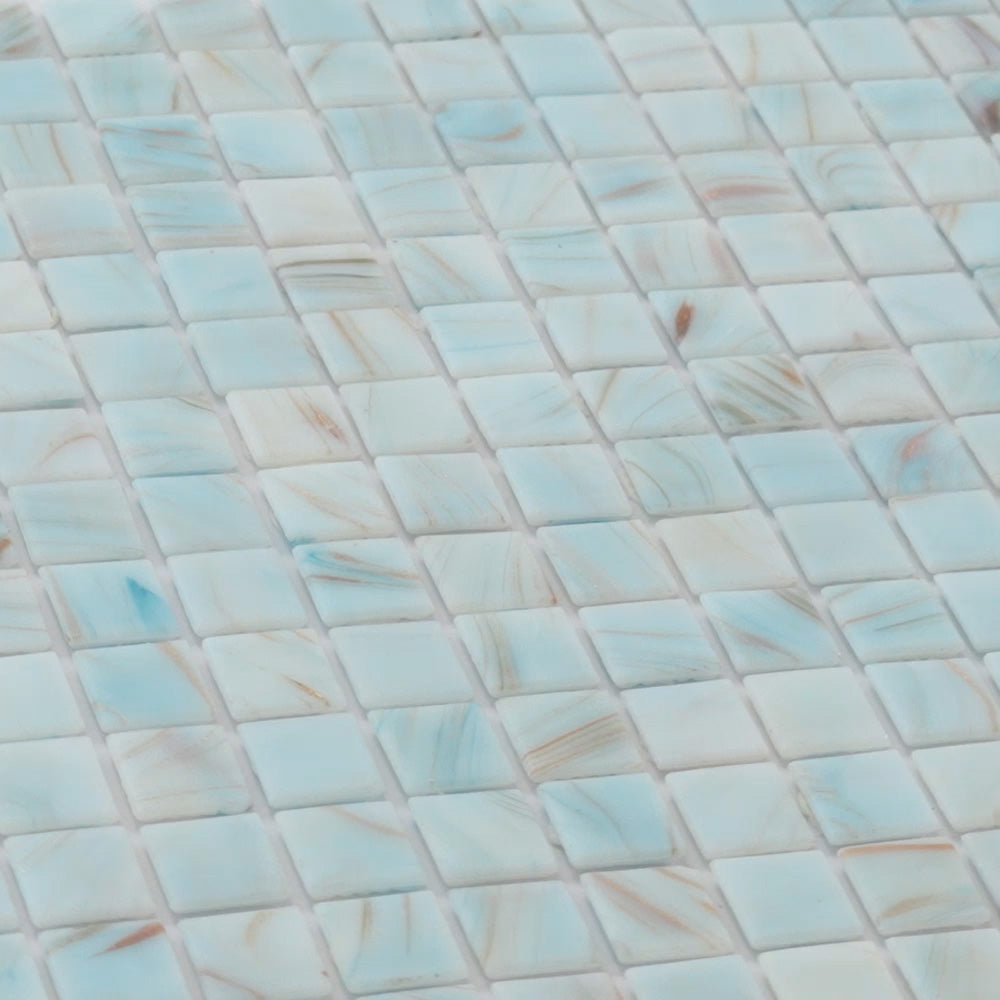 Pastel Blue 12x12 Glossy Uniform Square Glass Mosaic Tile (20 pack, 20 sq ft/case) - Sample