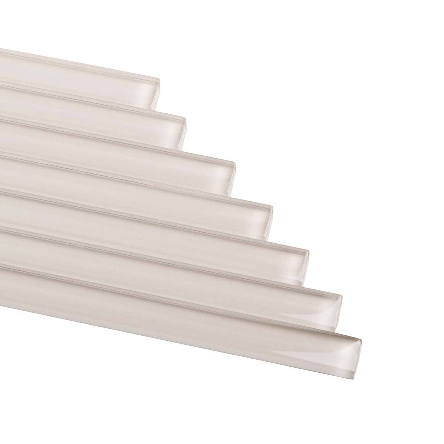 Light Gray 0.5x12 Glass Glossy Pencil Tile Trim (10 pack, 0.5 sq ft/case)