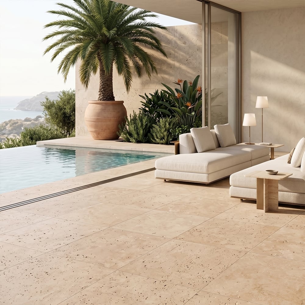 Light Standard Tumbled Travertine Pavers