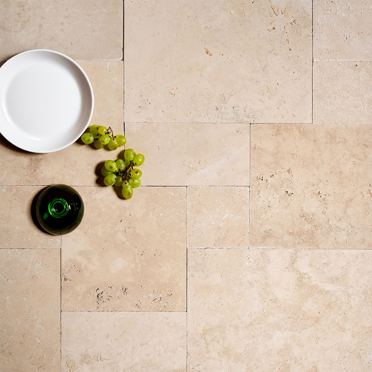 Light Standard Tumbled French Pattern Travertine Pavers