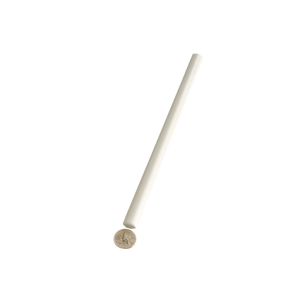 Pearl White 0.6x12 Glossy Porcelain Bullnose Tile Trim (10 pack, 0.5 sq ft/case)