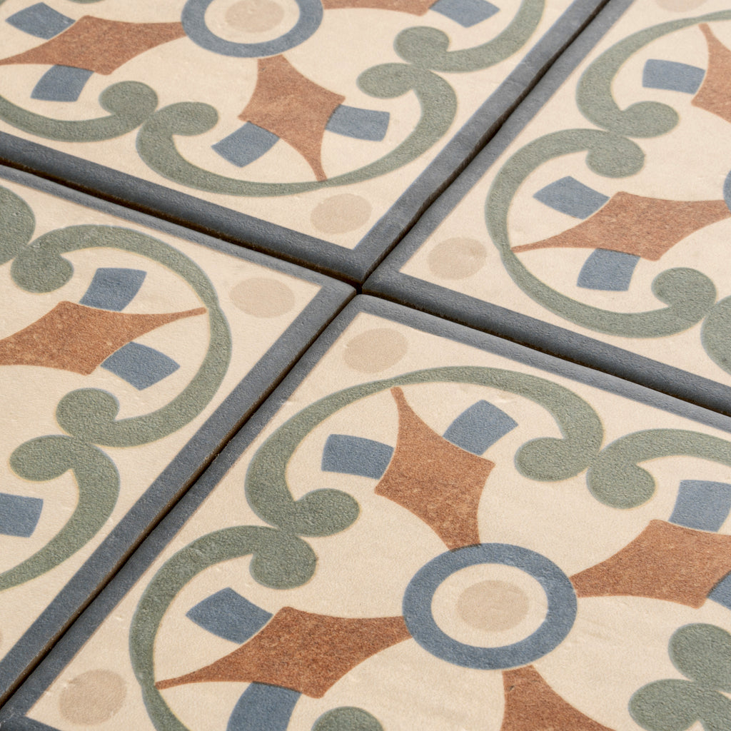 Terracotta Blue Green 6x6 Matte Square Porcelain Tile (19 pack, 4.65 sq ft/case)