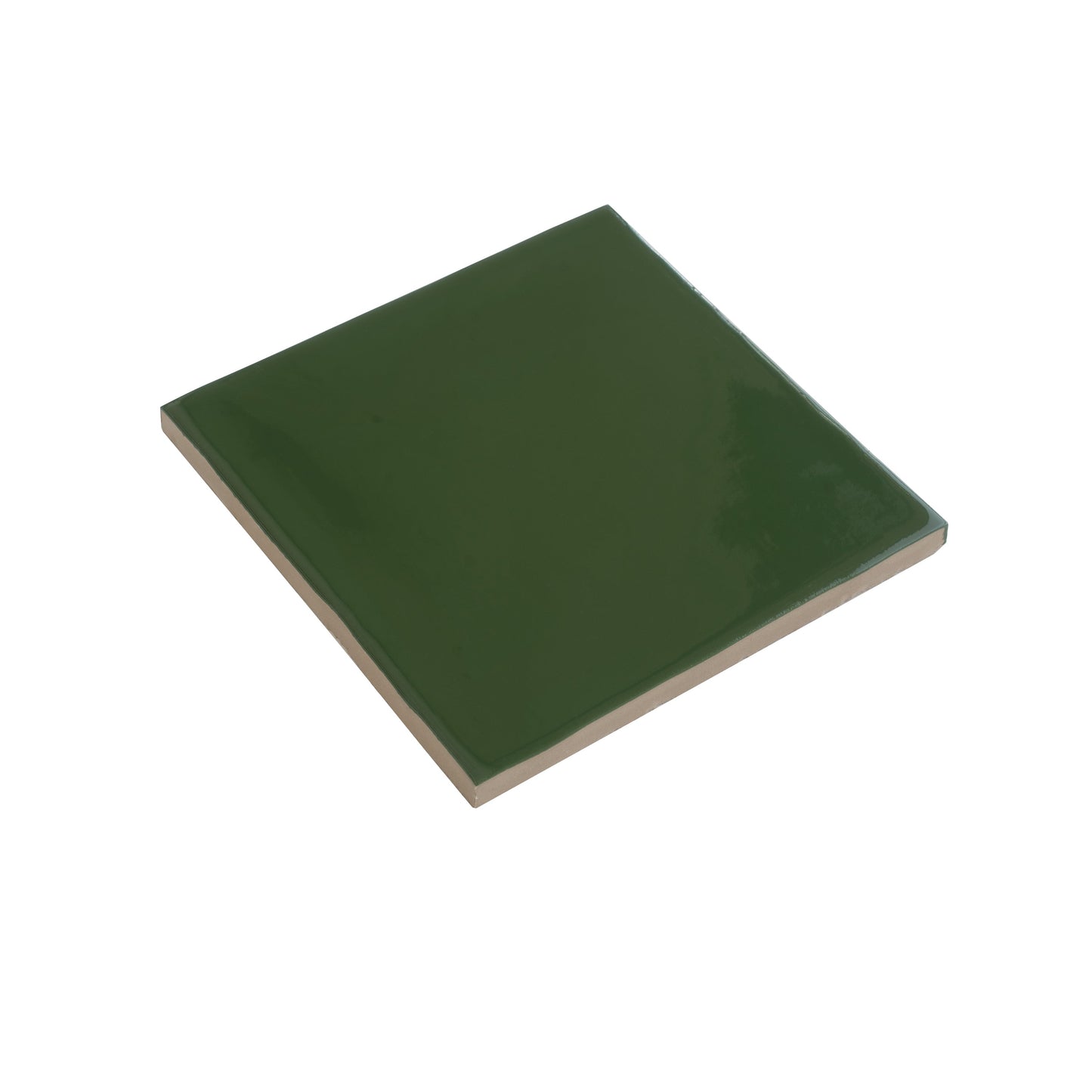 Deep Forest Green 6x6 Glossy Square Porcelain Tile (19 pack, 4.65 sq ft/case) - Sample