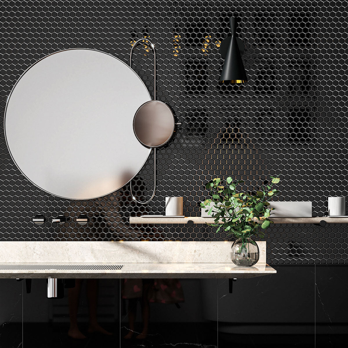 Black Polished Marble Tile