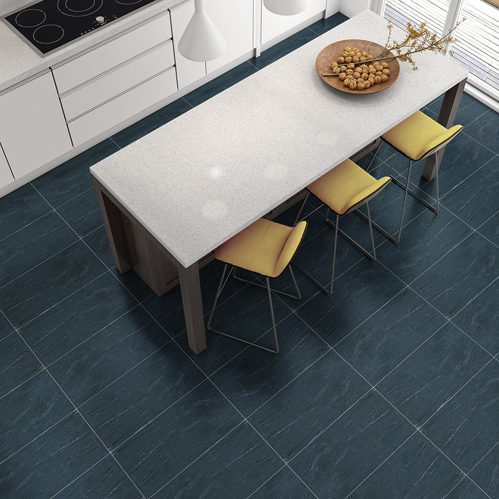 Essential Black Matte Stone Look Porcelain Tile