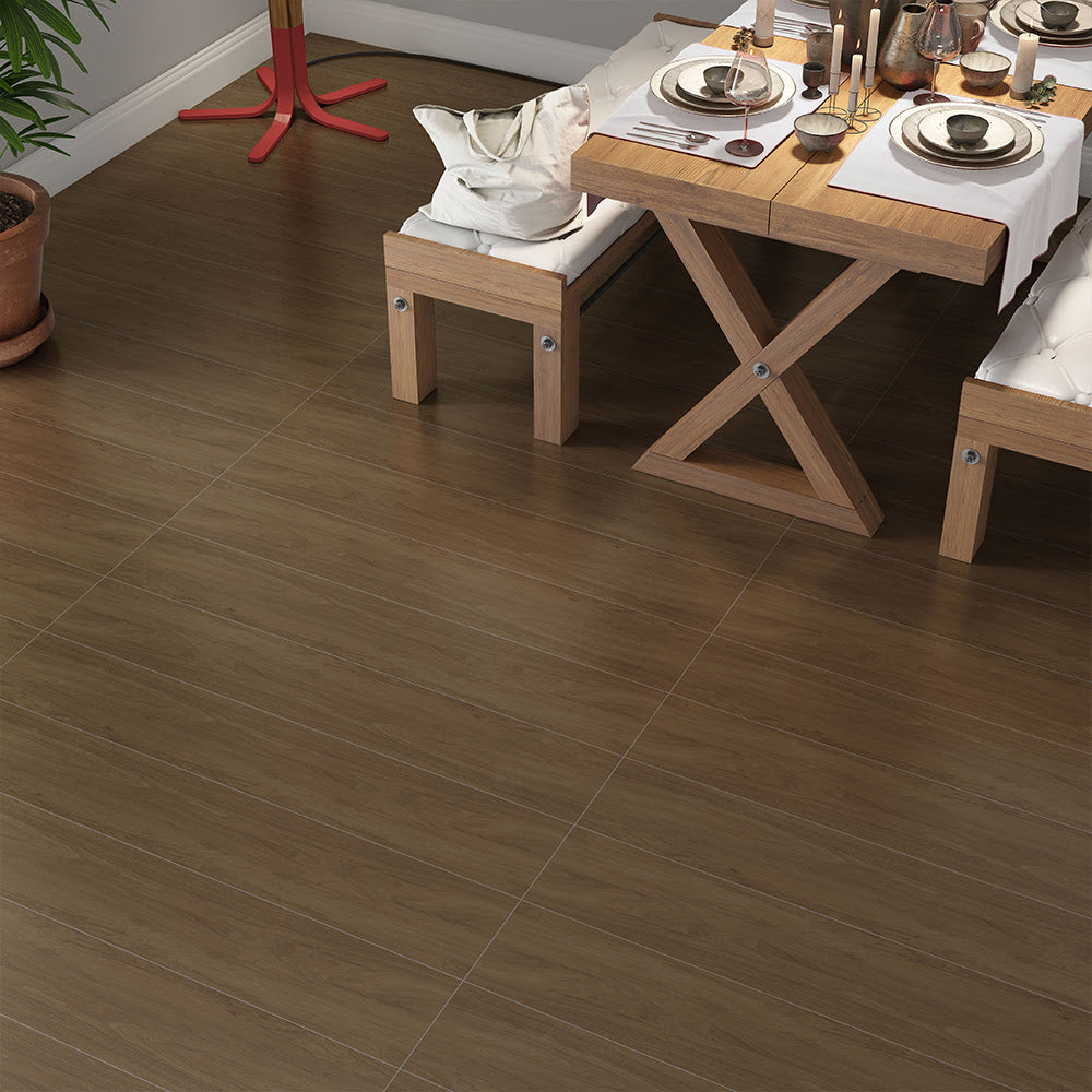 Marron Matte Wood Look Porcelain Tile