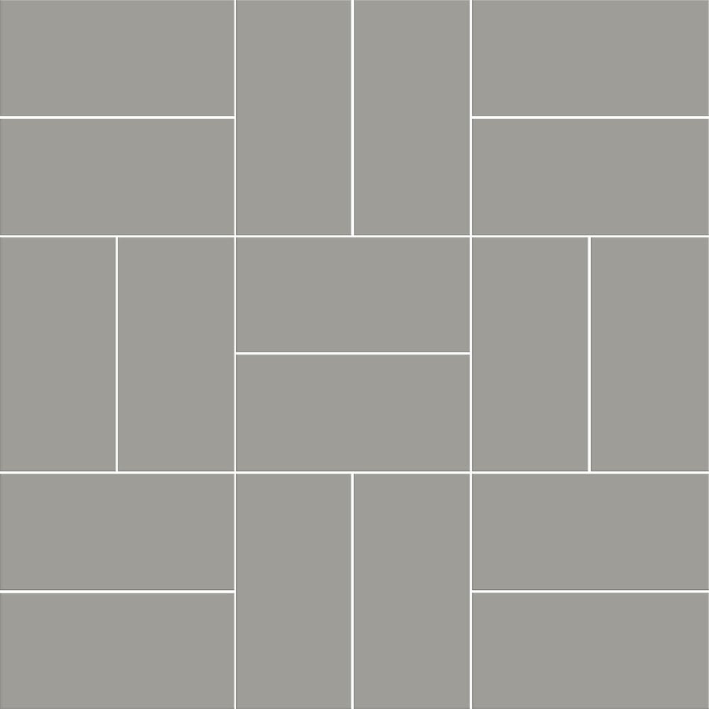 Gris Fonce Matte Crosshatch Ceramic Mosaic