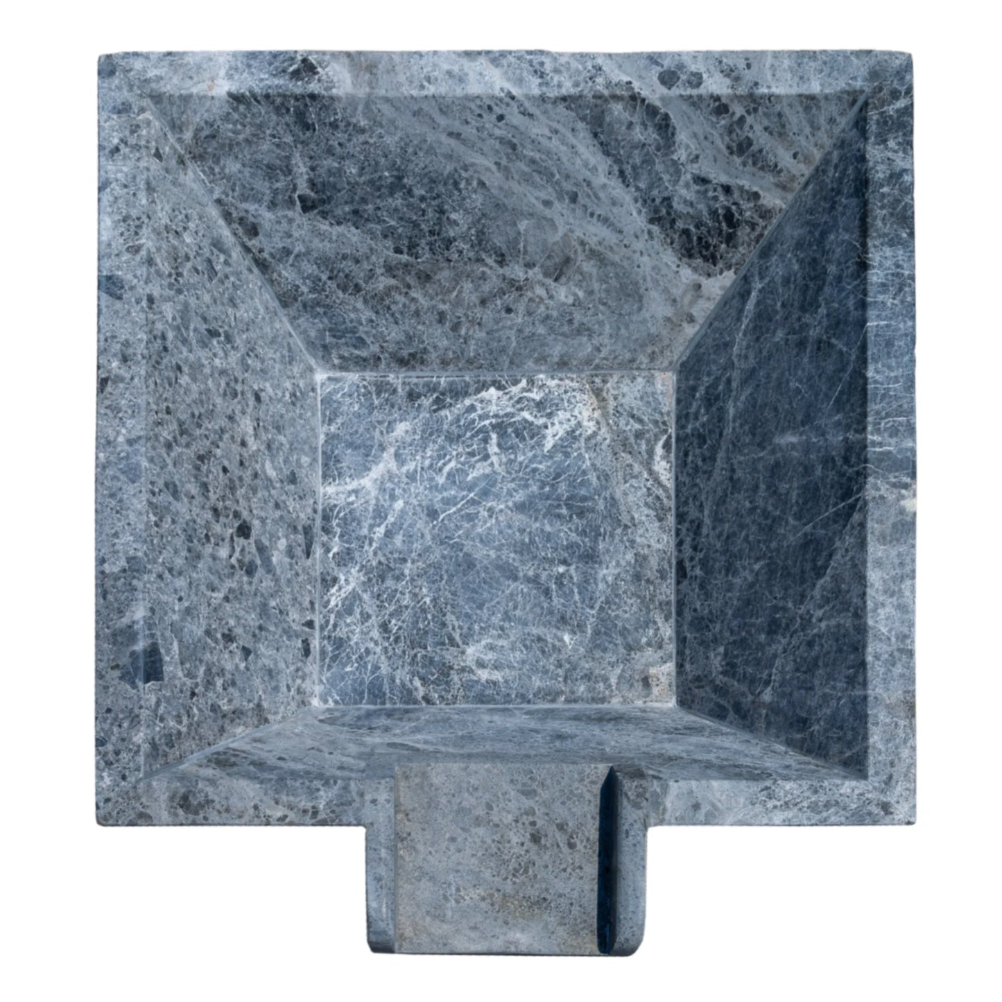 Silver Shadow Marble Natural Stone Pool Square Cascade Water Bowl