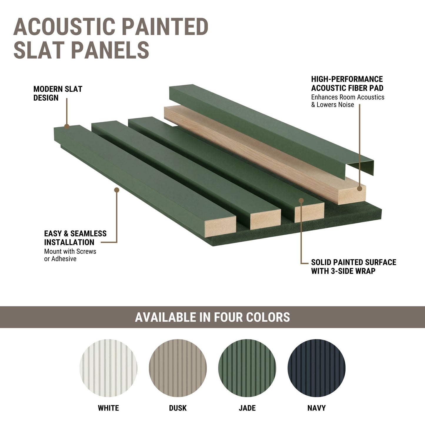 MSI Jade Acoustic Slat Wall Panel