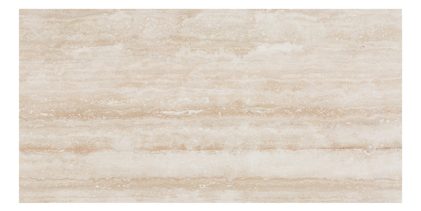 Light Beige Vein Cut Travertine Tile – Polished