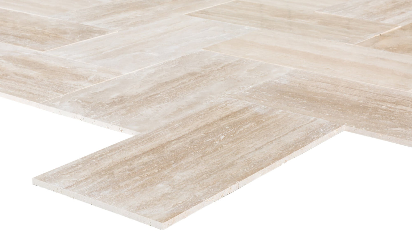 Light Beige Vein Cut Travertine Tile – Polished