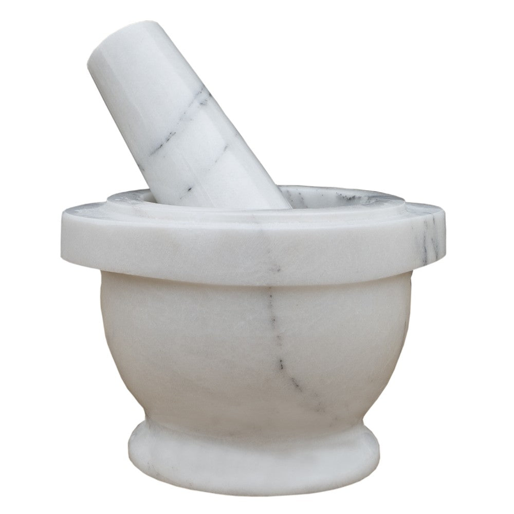 Bianco Carrara White Marble Mortar/Pestle Polished
