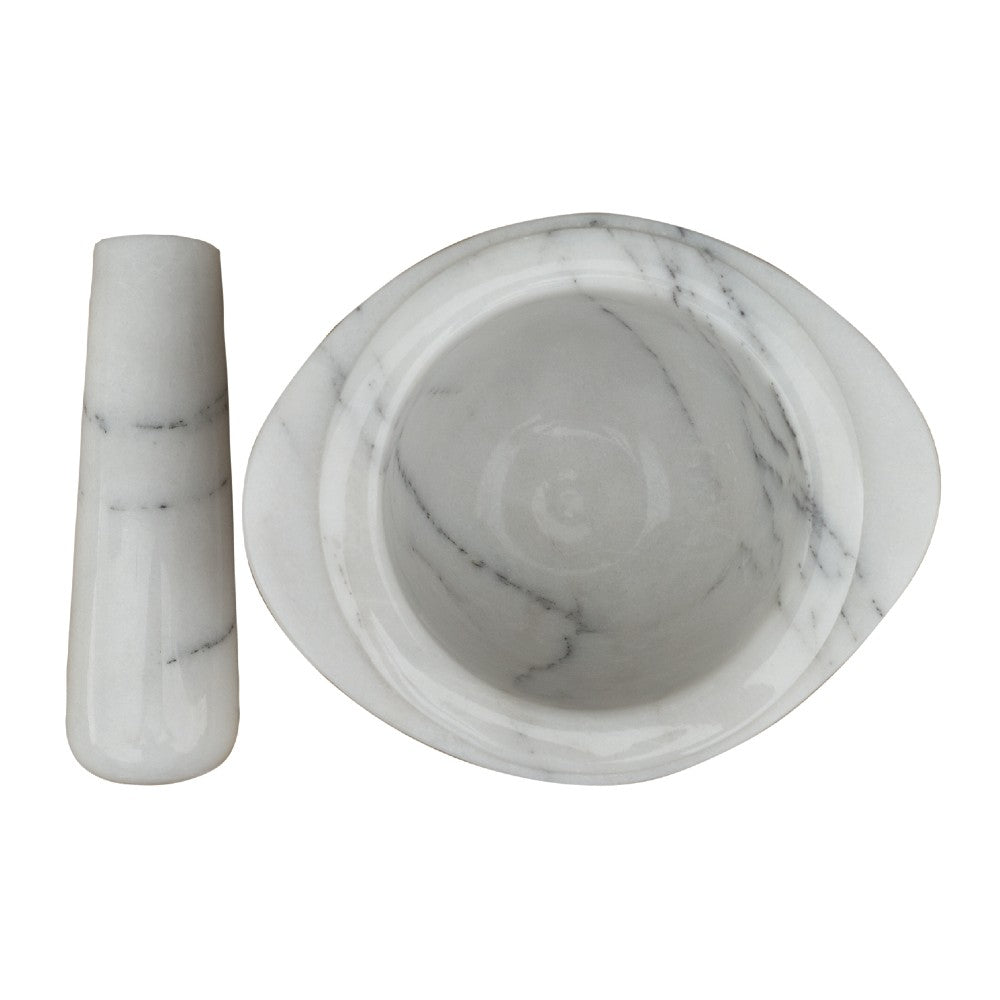 Bianco Carrara White Marble Mortar/Pestle Polished