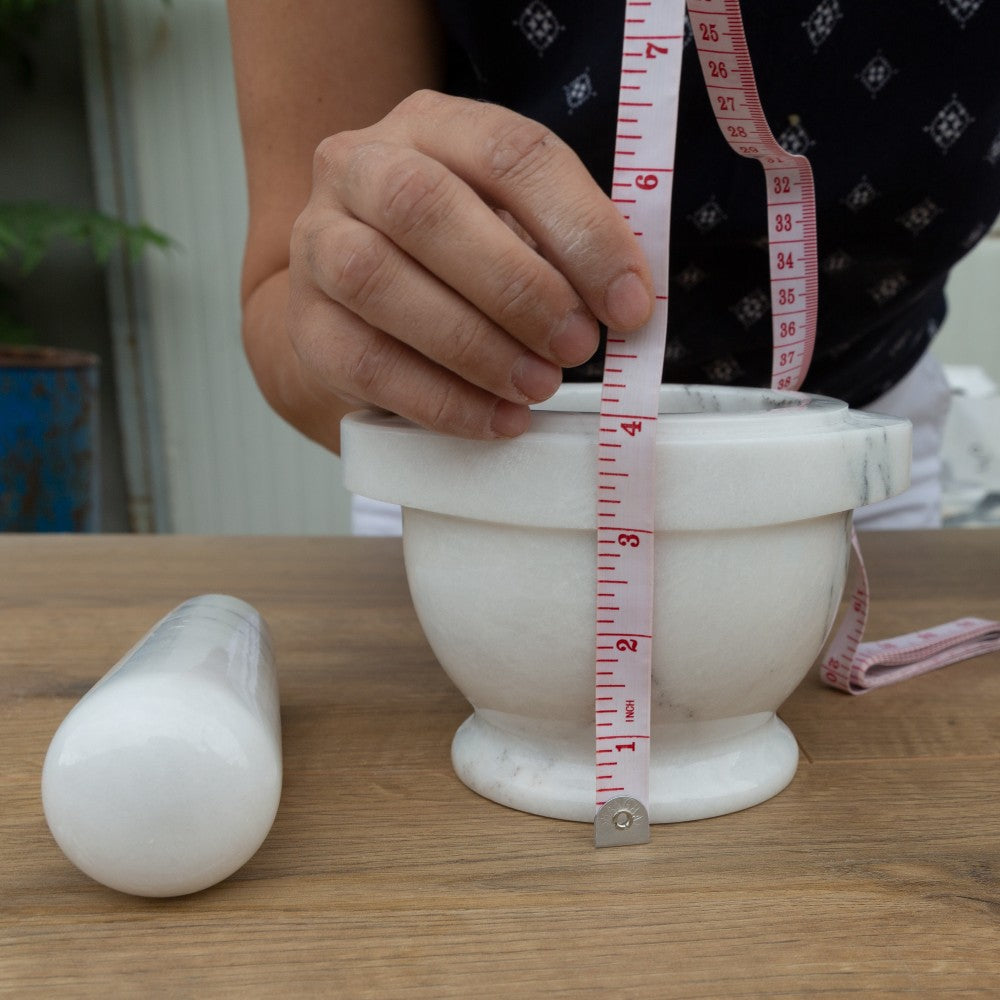 Bianco Carrara White Marble Mortar/Pestle Polished