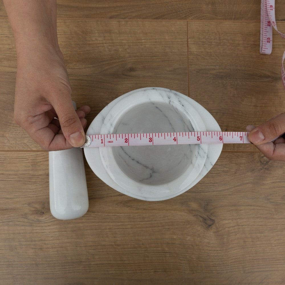 Bianco Carrara White Marble Mortar/Pestle Polished