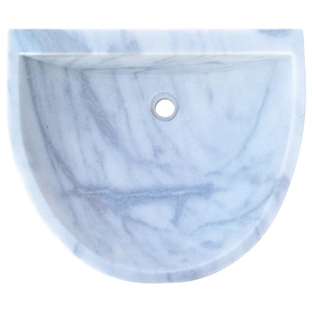 Carrara White marble Half Round Sink Polished size (W)24" (L)20" (H)6" SKU-TMS10 product shot top view