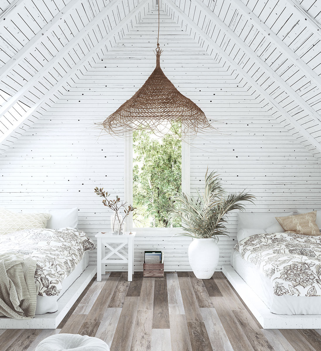 MSI Rigid Core Vinyl Flooring Prescott Weathered Brina 7"x48" - Everlife Collection