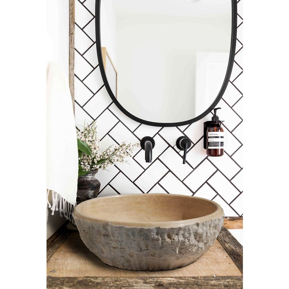 Natural Stone Dragon Split Face Travertine (D)16" (H)6" SKU-20020019 bathroom scene
