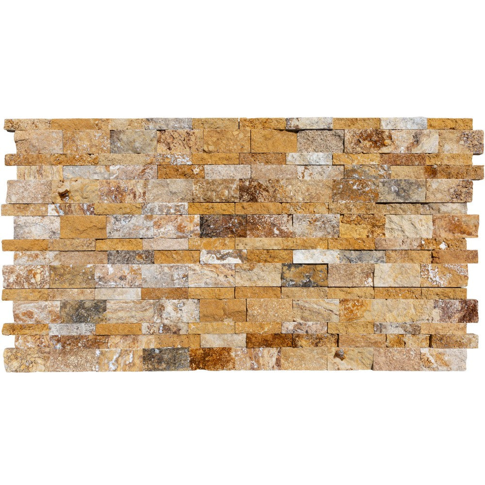 Scabos Travertine Split Face Stacked Stone Ledger Panel SKU-20107184 product shot