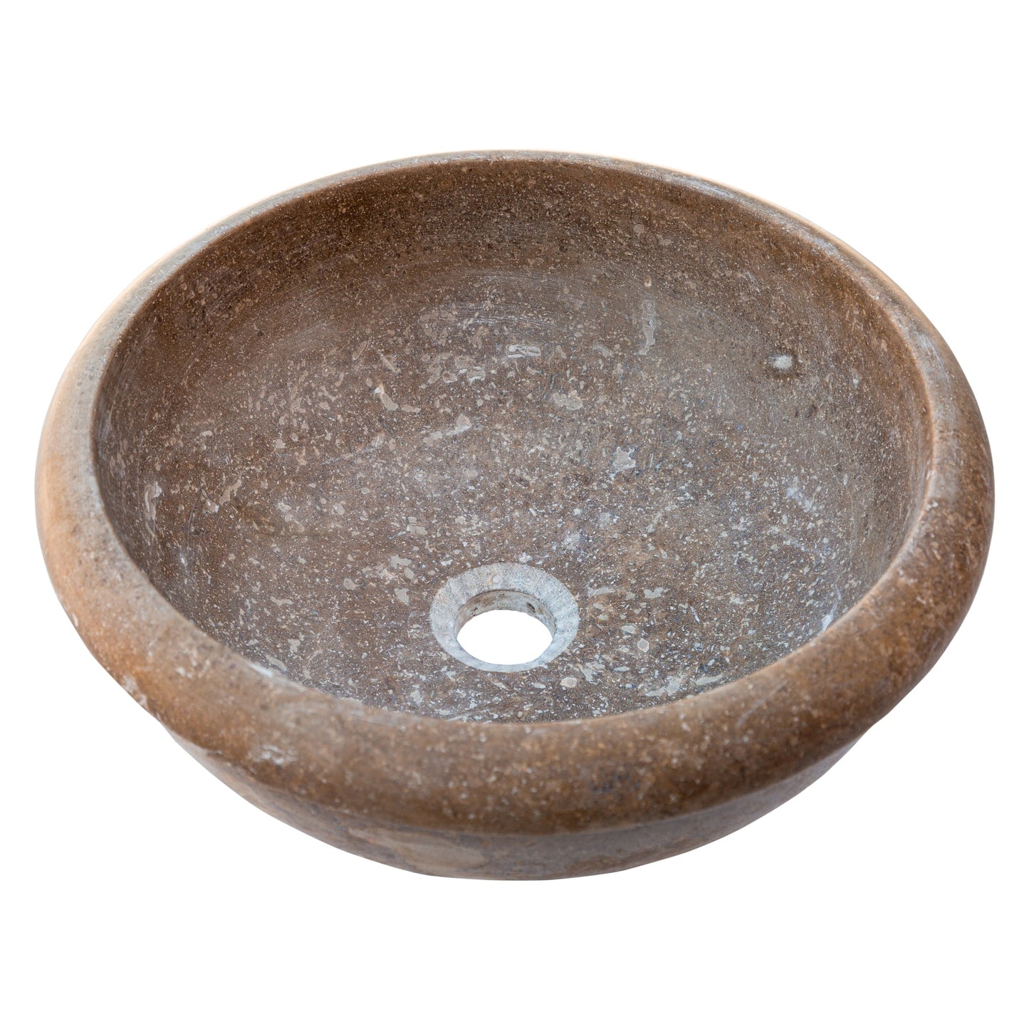 noce brown travertine natural stone drop in sink honed and filled SKU NTRSTC12 Size (D)16" (H)6" perspective view product shot