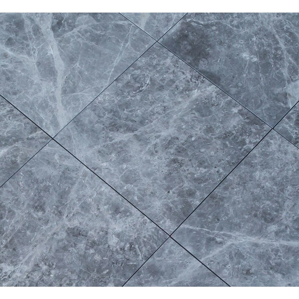 tundra earth grey marble tile size 12"x12" surface polished edge straight SKU-10087356 product shot close up view