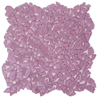 Orchid Pink 11x11 Glossy Matte Multi-shaped Glass Mosaic Tile (5 pack, 4.36 sq ft/case)