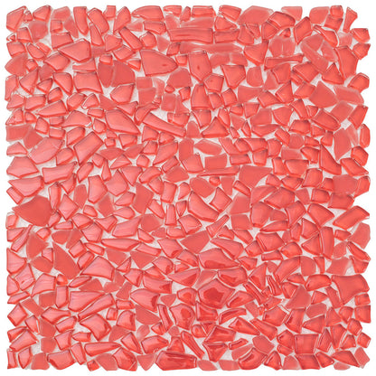 Red 11x11 Glossy Matte Multi-shaped Glass Mosaic Tile (5 pack, 4.36 sq ft/case)