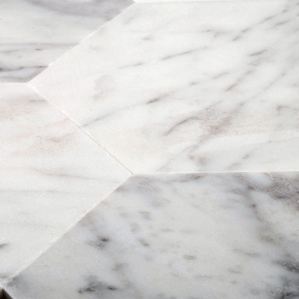 Carrara White 9x10 Honed Hexagon Marble Peel & Stick Tile (10 pack, 6.41 sq ft/case)
