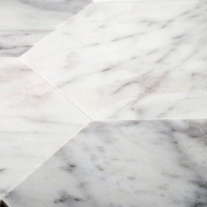 Carrara White 9x10 Honed Hexagon Marble Peel & Stick Tile (10 pack, 6.41 sq ft/case)