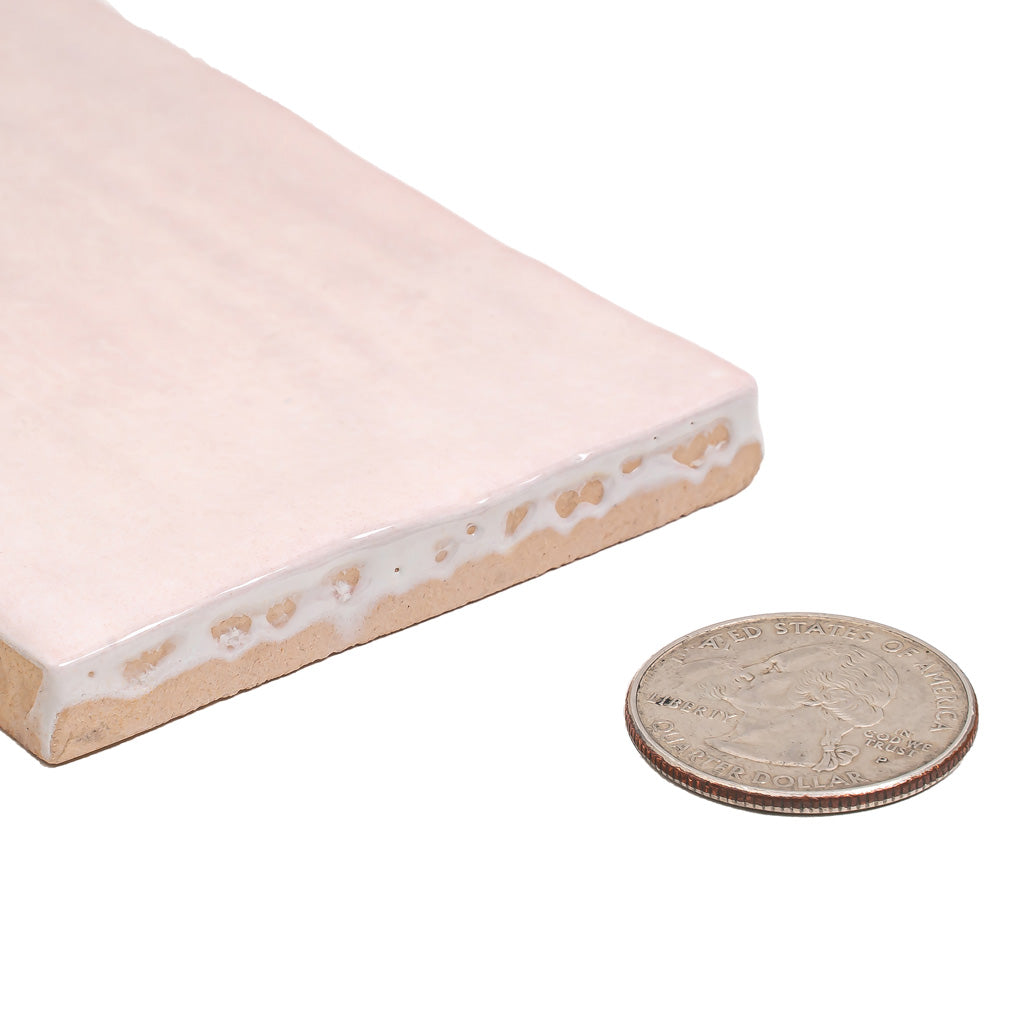 Soft Pink 2.5x8 Glossy Subway Ceramic Tile (38 pack, 5.38 sq ft/case) - Sample