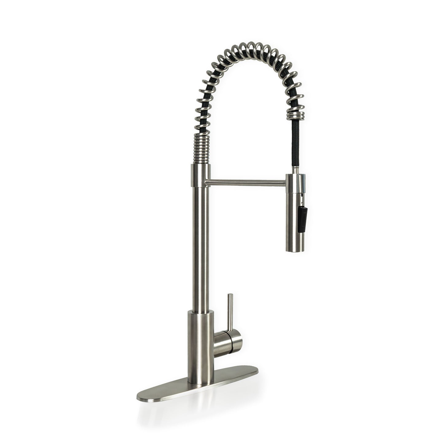 MSI 1-HANDLE PULL-DOWN SPRAYER KITCHEN FAUCET WITH DECKPLATE - 804 NICKEL-BRUSHED