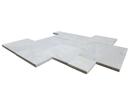 Turkish Carrara White Marble Sand-Blasted Pavers