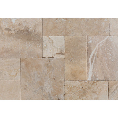 Mina Rustic Antique Travertine Tile – French Pattern Set, Full Truckload