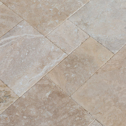 Mina Rustic Antique Travertine Tile – French Pattern Set, Full Truckload