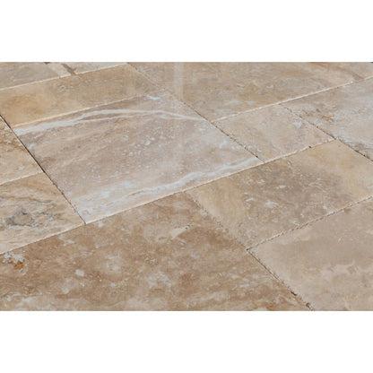 Mina Rustic Antique Travertine Tile – French Pattern Set, Full Truckload