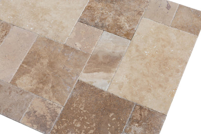 Volcano Antique French Pattern Set Travertine Tile - Full TruckLoad