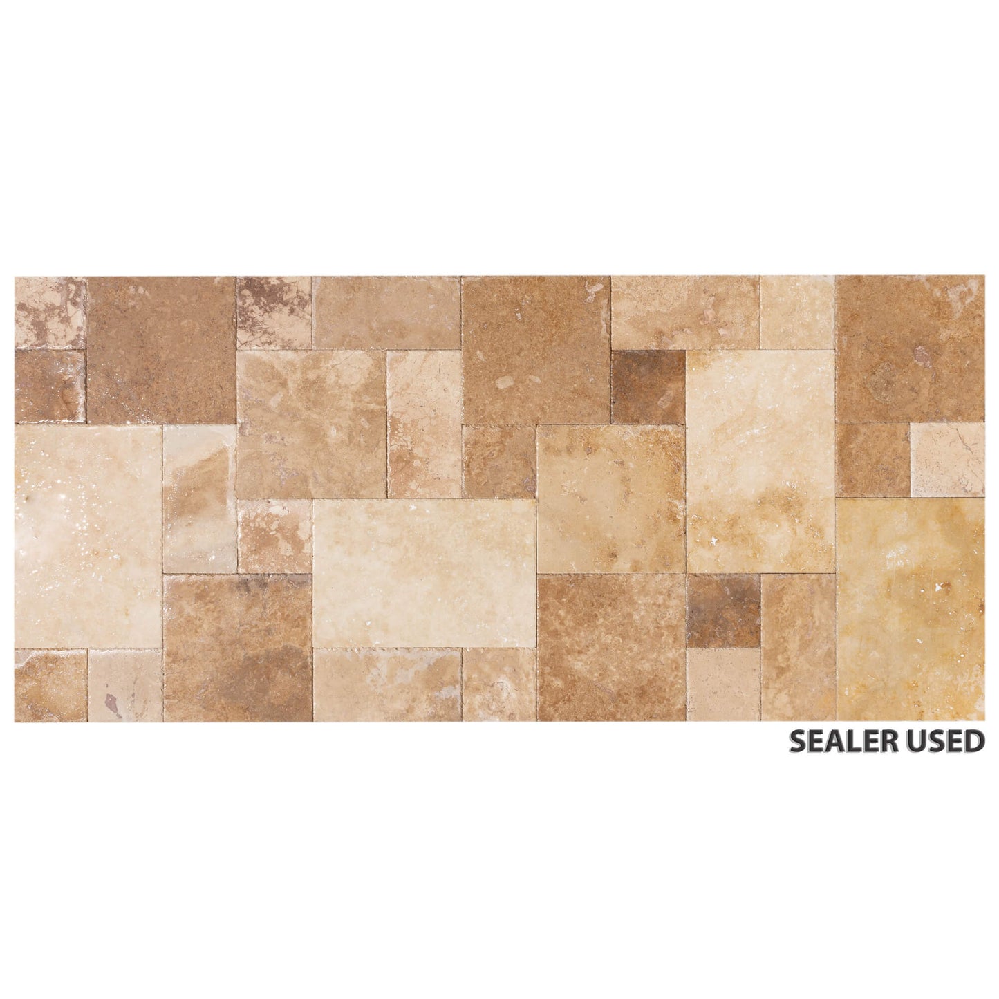 Volcano Antique French Pattern Set Travertine Tile - Full TruckLoad