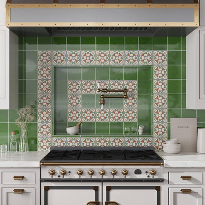 Deep Forest Green 6x6 Glossy Square Porcelain Tile (19 pack, 4.65 sq ft/case) - Sample