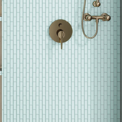 Blizzard Blue 12x12 Glossy Brick Glass Mosaic Tile (5 pack, 4.92 sq ft/case)