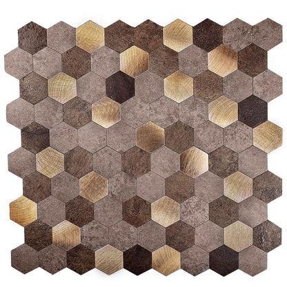 Gold 11x11 Honed Hexagon PVC Peel & Stick Tile (10 pack, 8.79 sq ft/case) - Sample