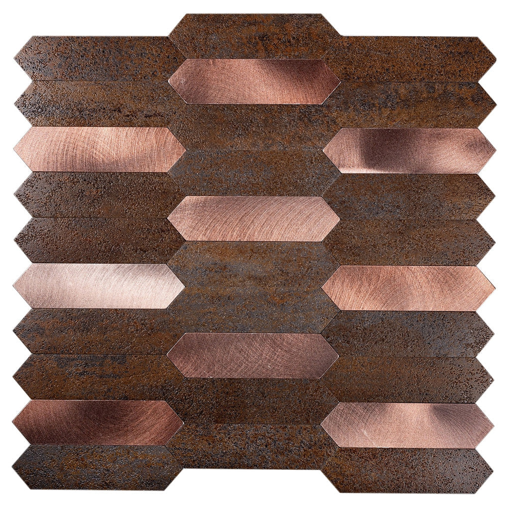 Copper 12x12 Honed Brick PVC Peel & Stick Tile (10 pack, 10 sq ft/case)