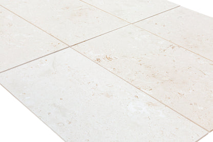 Myra White Limestone Tile Brushed 24"x48"