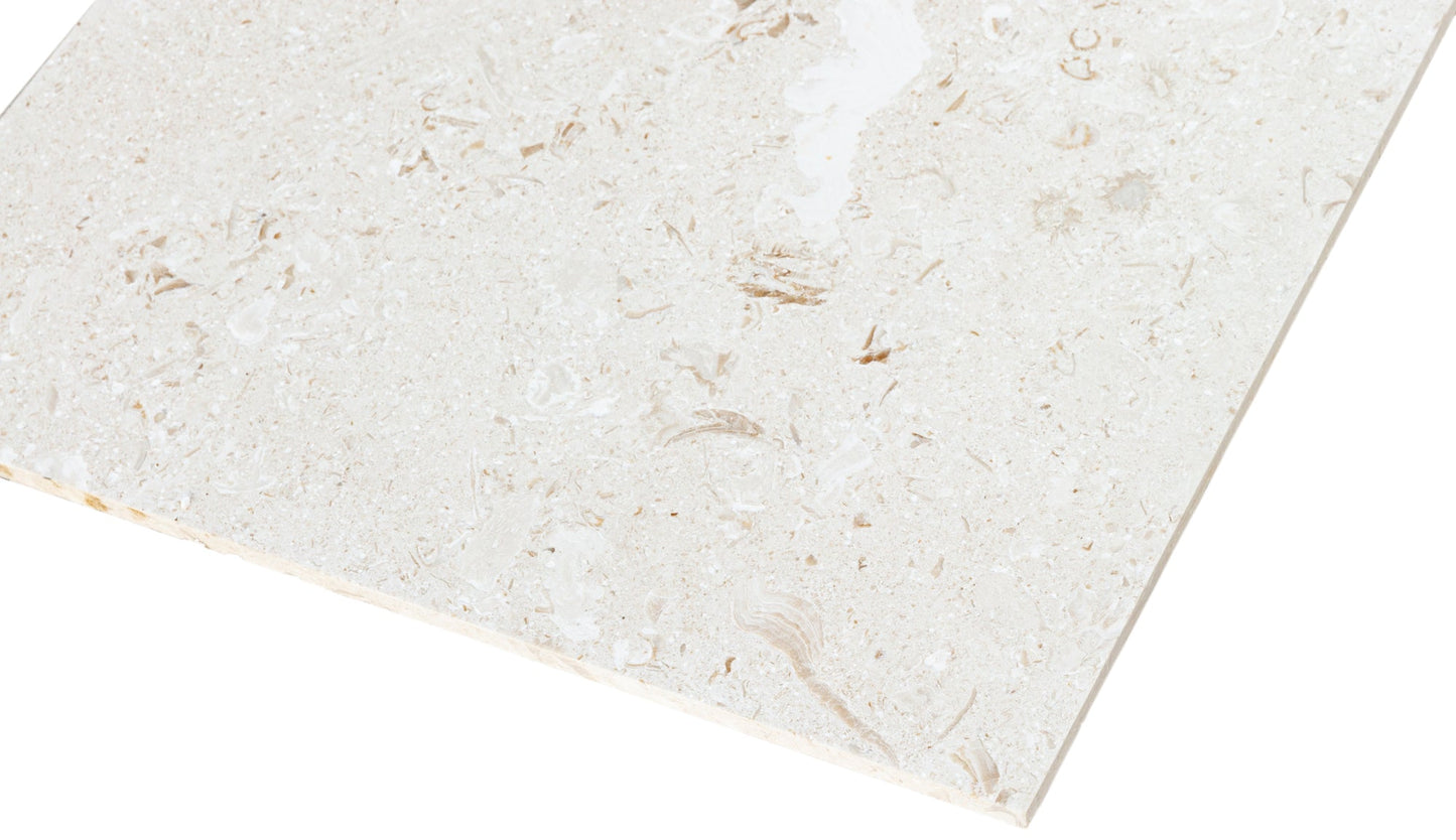 Myra White Limestone Tile Brushed 24"x48"