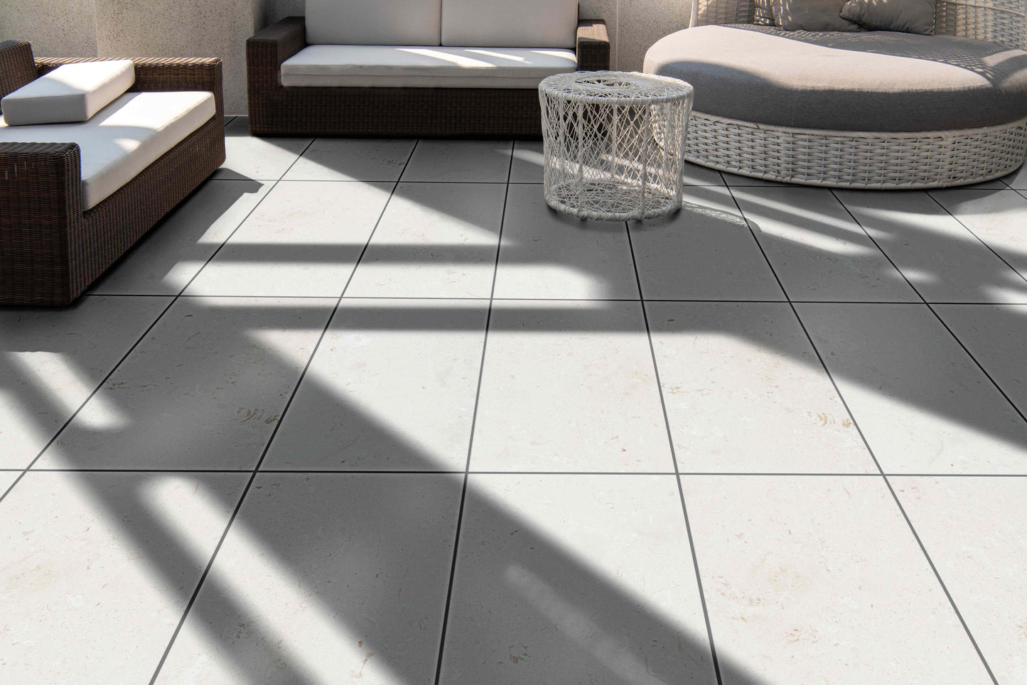 Myra White Limestone Tile Brushed 24"x48"